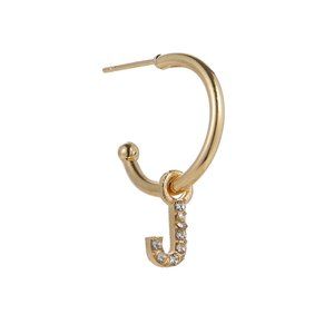 Gold Tone Alphabet Initial Earring Letter J 3 Pack